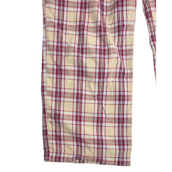 Gap Men’s Plaid Cotton Drawstring Pajama Pants Khaki Red Preppy Sleep Lounge XL - Picture 6 of 11